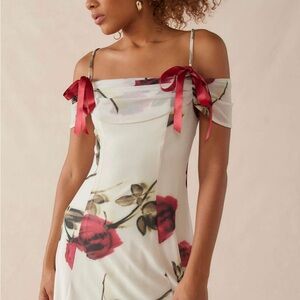 Kimchi Blue Strap Dress with Red Accents - SIZE M